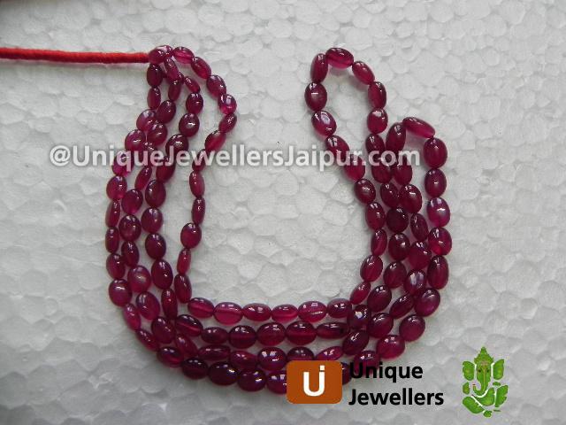 Ruby Plain Oval Beads